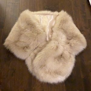 Elegant Blonde Faux Fur Cape /Wrap /Shaw